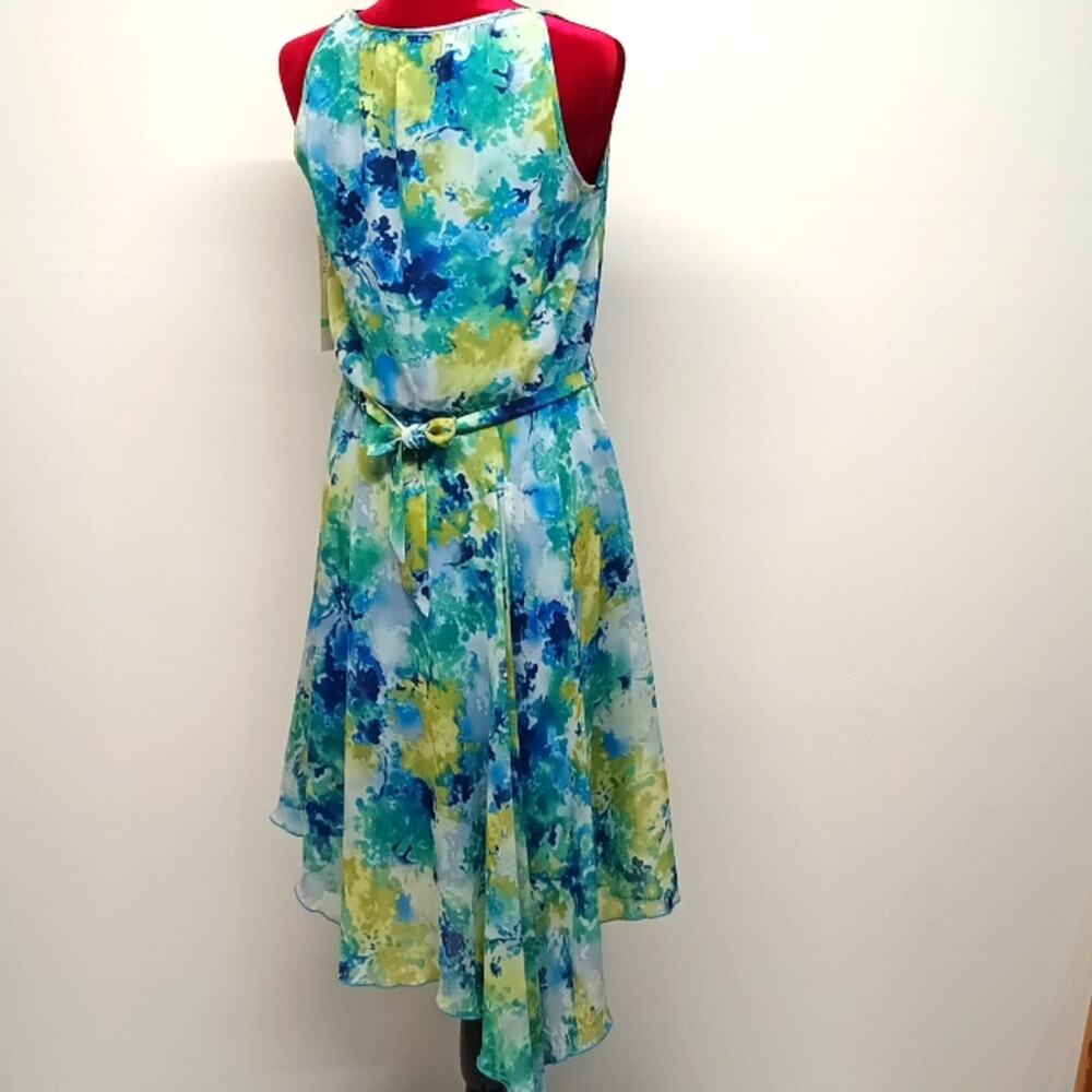 R & K asymmetrical sleeveless keyhole turquoises Midi Dress Sz 8 (M) NWT. summer - Picture 5 of 14